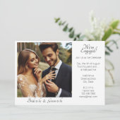 Elegant We're Engaged Foto Zwart-Wit Aankondiging (Staand voorkant)