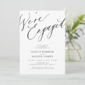 Elegant We're Engaged verlovingsfeest Kaart (Staand voorkant)