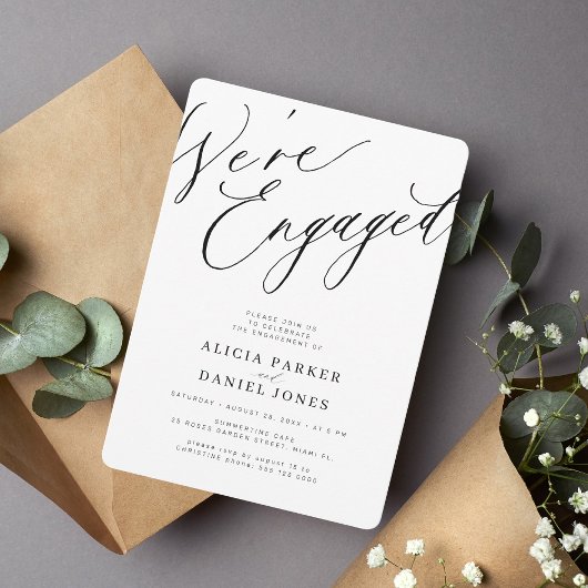 Elegant We're Engaged verlovingsfeest Kaart