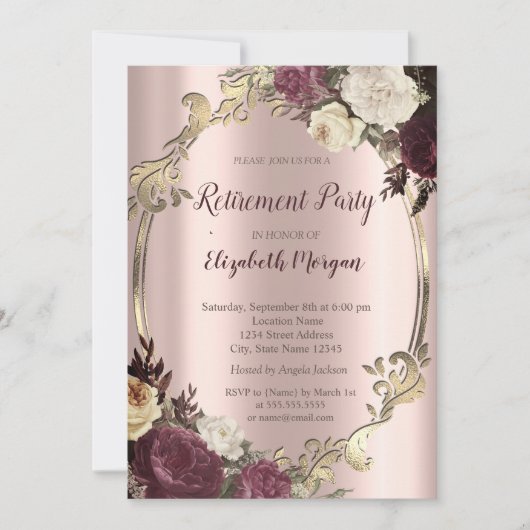 Elegant wervelt gouden Lijst, Bourgondische pensio Kaart (Voorkant)