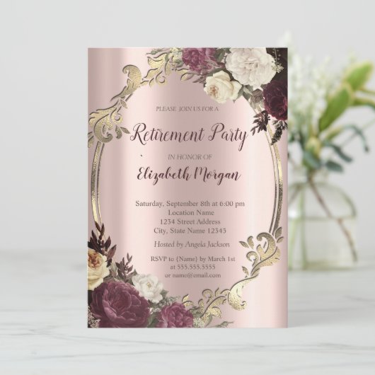 Elegant wervelt gouden Lijst, Bourgondische pensio Kaart (Staand voorkant)