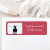 Elegant West Quoddy Coral Lighthouse Adres Etiket (Insitu)