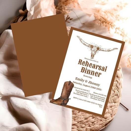 Elegant Western Cowboy repetitie diner Kaart