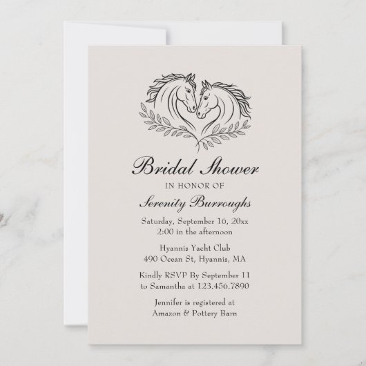 Elegant Western Horse Rustic Country Vrijgezellenf Kaart (Voorkant)