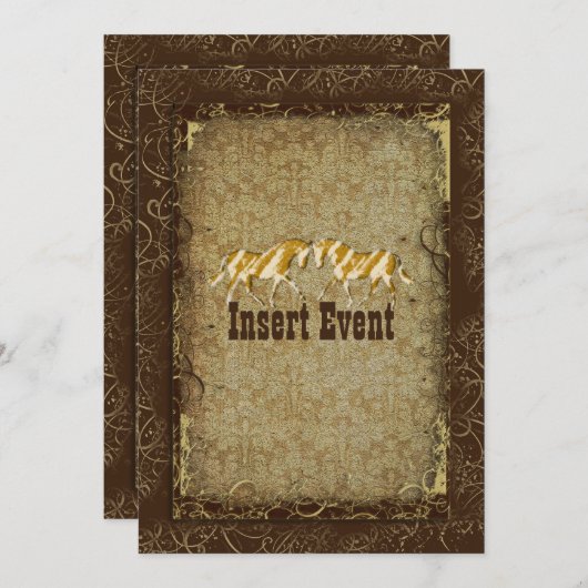 Elegant western paard kaart (Voorkant / Achterkant)