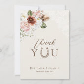 Elegant Westers Cowboy Bloemengratis Script Bedankkaart (Voorkant)