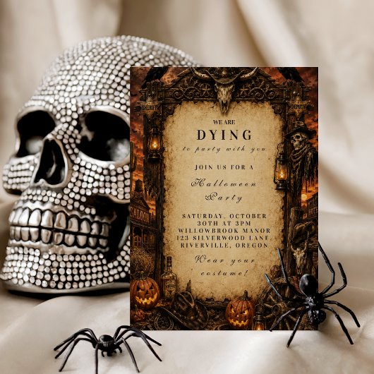 Elegant Westers Halloween-feest Kaart