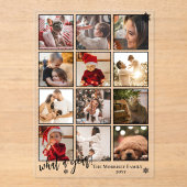 Elegant What A Year 12 Photo Snowflakes Acryl Uitnodigingen (Voorkant)