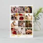 Elegant What A Year 12 Photo Snowflakes Message Folie Feestdagenkaart (Staand Voorkant)