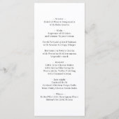 Elegant Whimsical Black Bow Tie Monogram Wedding Menu (Achterkant)