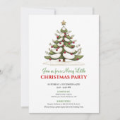 Elegant whimsical Christmas tree dinner invitation Kaart (Voorkant)