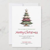 Elegant Whimsical Christmas Tree Holiday Card Feestdagenkaart (Voorkant)