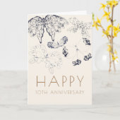 Elegant Whimsical Classic Butterflies Jubileum Kaart (Gele Bloem)