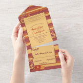 Elegant Whimsical Classy Luxury Floral Wedding All In One Uitnodiging (Afscheurbaar)