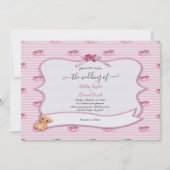 Elegant Whimsical Decorative Pink Modern Wedding Kaart (Voorkant)