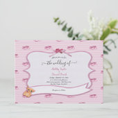 Elegant Whimsical Decorative Pink Modern Wedding Kaart (Staand voorkant)