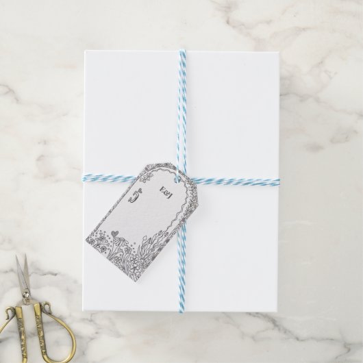 Elegant Whimsical Garden Door Wedding Cadeaulabel (Met Touw)