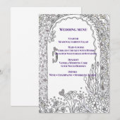 Elegant Whimsical Garden Door Wedding Menu (Voorkant / Achterkant)