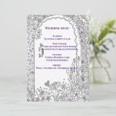 Elegant Whimsical Garden Door Wedding Menu (Staand voorkant)