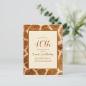Elegant Whimsical Giraffe Print 40e verjaardag Kaart (Staand voorkant)