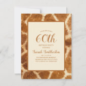 Elegant Whimsical Giraffe Print 60e verjaardag Kaart (Voorkant)