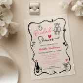 Elegant Whimsical Hand Drawn Bridal Shower Acryl Uitnodigingen