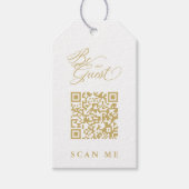 Elegant Whimsical Script Photo Qr Code Wedding Cadeaulabel (Voorkant)