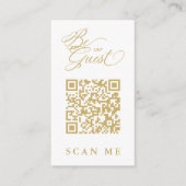Elegant Whimsical Script Photo Qr Code Wedding Informatiekaartje (Voorkant)