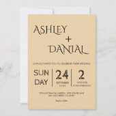 Elegant Whimsical Simple Modern Wedding Kaart (Voorkant)