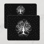 Elegant Whimsical Swirl Tree RSVP Kaartje (Voorkant / Achterkant)