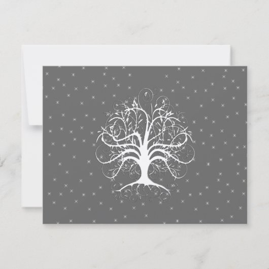 Elegant Whimsical Swirl Tree RSVP Kaartje (Voorkant)