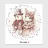 Elegant Whimsical Vintage Bunny Sticker (Vel)
