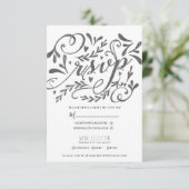 Elegant Whimsical Vintage Lettering Chalk Wedding RSVP Kaartje (Staand voorkant)