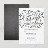 Elegant Whimsical Vintage Lettering Chalk Wedding RSVP Kaartje (Voorkant / Achterkant)