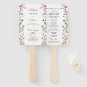 Elegant Whimsical Wildflower Bloom Wedding Program Handwaaier (Voorkant en achterkant)