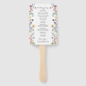 Elegant Whimsical Wildflower Bloom Wedding Program Handwaaier (Achterkant)