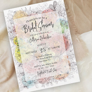 Elegant Whimsy Waterverf Bloemenkunst Vrijgezellen Kaart