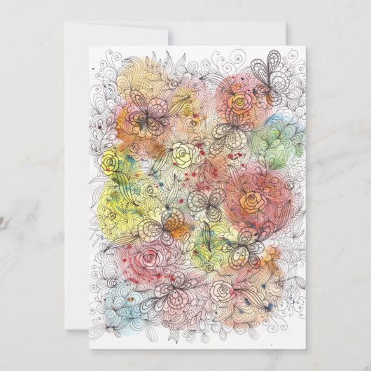 Elegant Whimsy Waterverf Bloemenkunst Vrijgezellen Kaart (Achterkant)