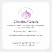 Elegant Whipped Cream Bakery Ingredient Vierkante Sticker (Voorkant)