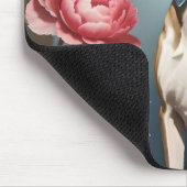 Elegant Whippet Portret Roze Pioen Bloemen Muismat (Hoek)