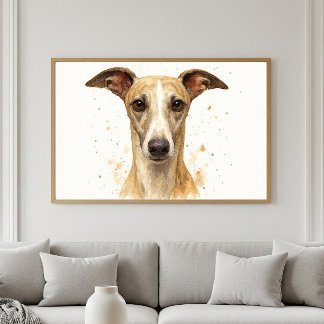 Elegant Whippet Waterverf Portret Poster