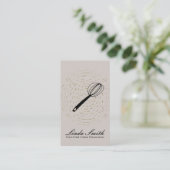 Elegant Whisk Black Faux Gold Circular Bakery Visitekaartje (Staand voorkant)
