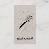 Elegant Whisk Black Faux Gold Circular Bakery Visitekaartje (Voorkant)