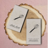 Elegant Whisk Black Faux Gold Circular Bakery Visitekaartje