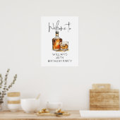 Elegant Whiskey-thema 40e verjaardagsfeestje Welko Poster (Keuken)