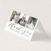 Elegant White 3 Foto Collage Hartelijk dank Kaart (Voorkant)