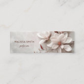 Elegant White 3D Magnolia Mini Visitekaartje (Voorkant)