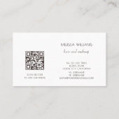 Elegant White 3D Magnolia Visitekaartje (Achterkant)