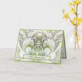 Elegant White Abstract Floral Note / Wenskaart Kaart (Gele Bloem)