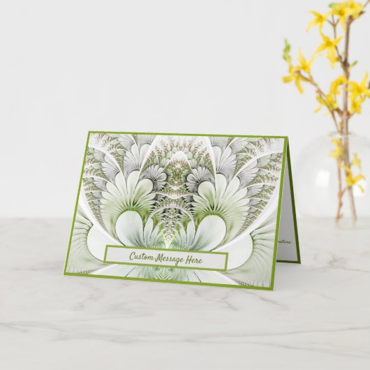 Elegant White Abstract Floral Note / Wenskaart Kaart (Gele Bloem)